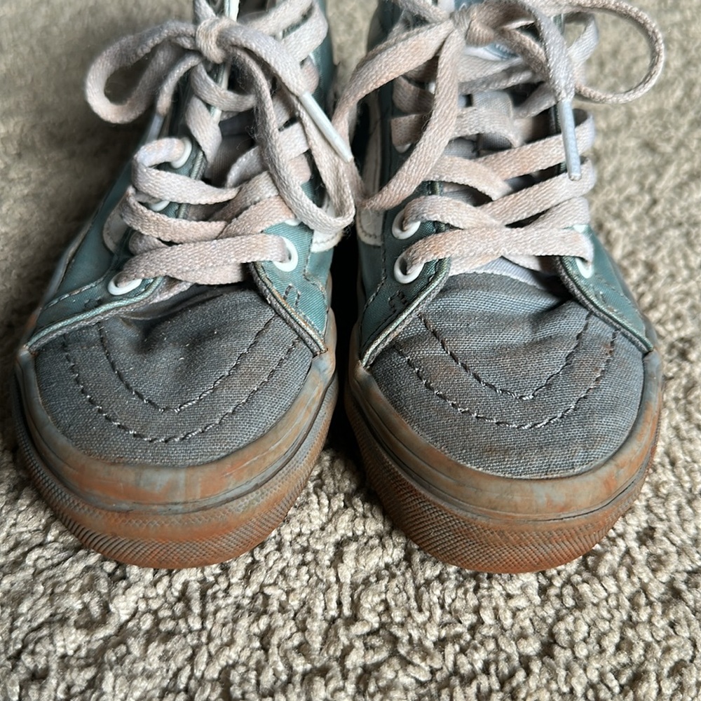 Hi top old skol Vans. Gray and white. Size 11. Red clay dirt can be washed off. - Picture 6 of 8